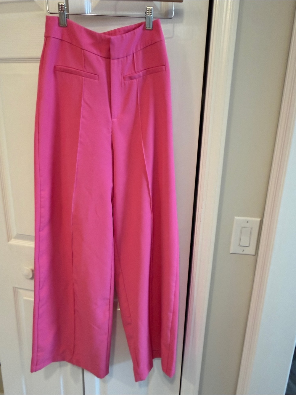 Showpo Hot Pink High-Waist Wide-Leg Trousers